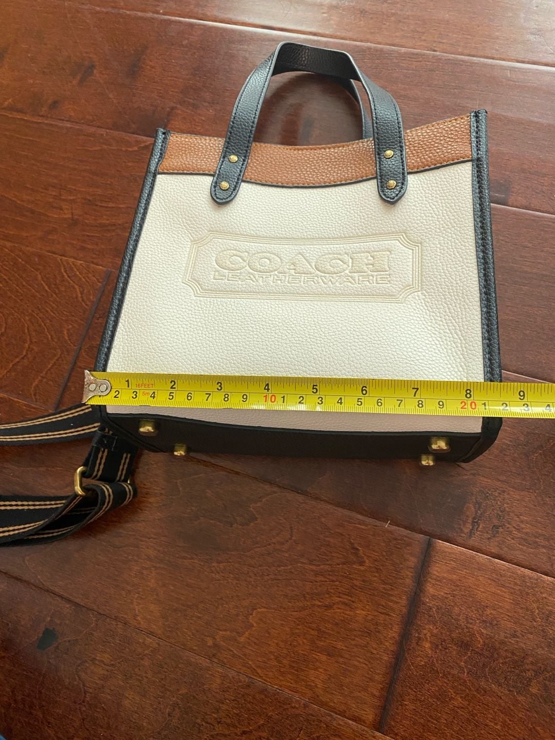Coach Field Tote 30 Colorblock with Coach Badge Crossbody Bag 12