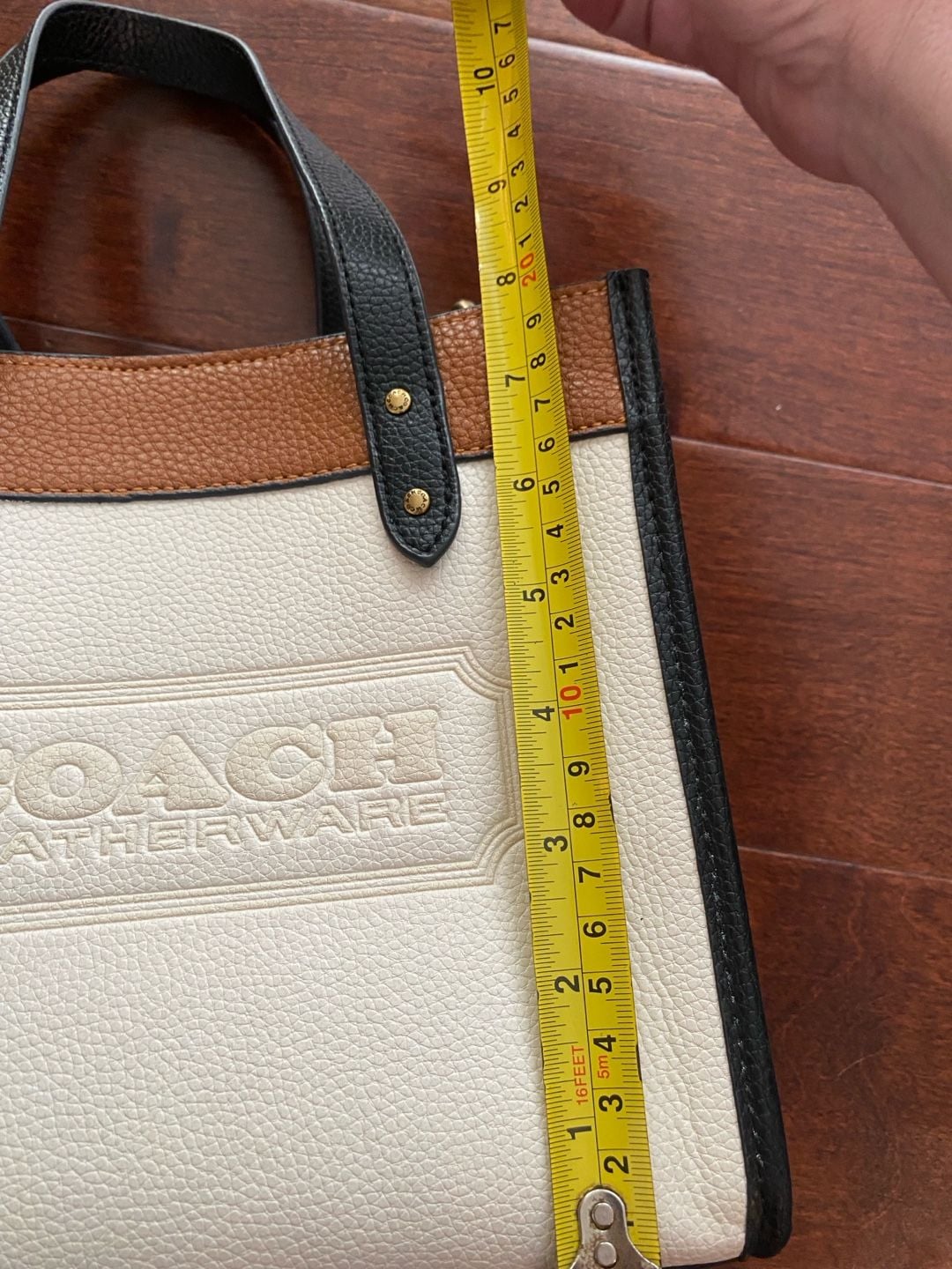 Coach Field Tote 30 Colorblock with Coach Badge Crossbody Bag 13