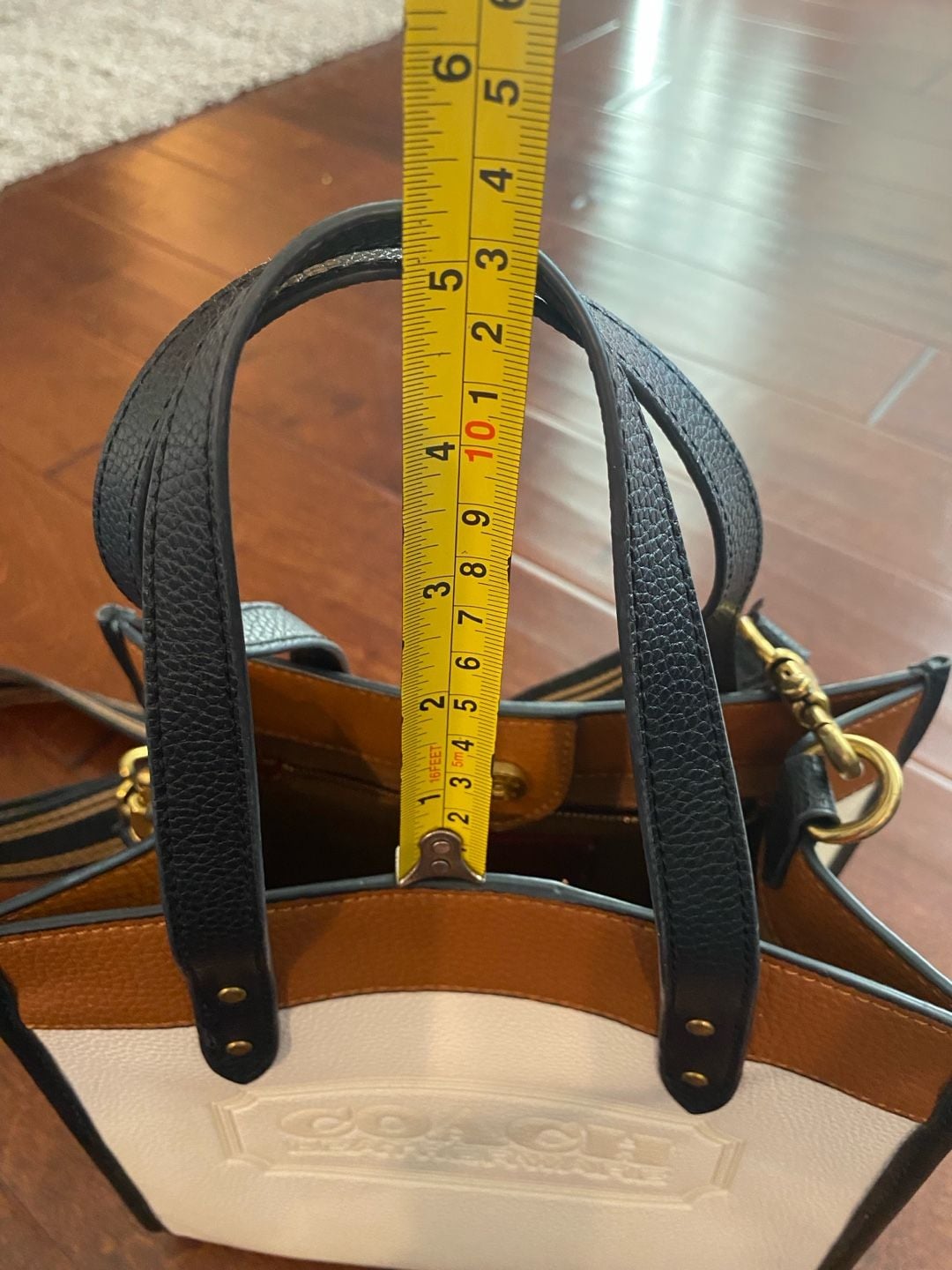 Coach Field Tote 30 Colorblock with Coach Badge Crossbody Bag 15