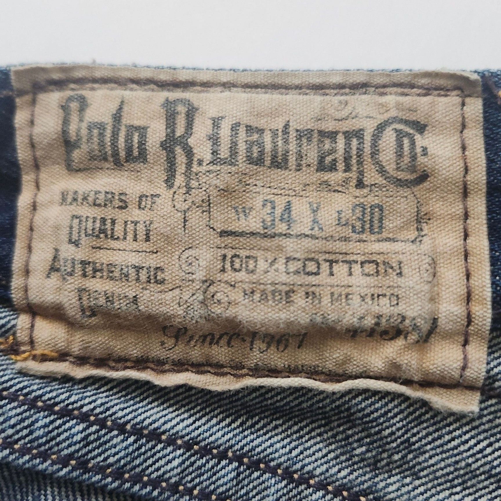 Polo Ralph Lauren Denim Jeans Size 34x30 Blue Cotton Distressed 5