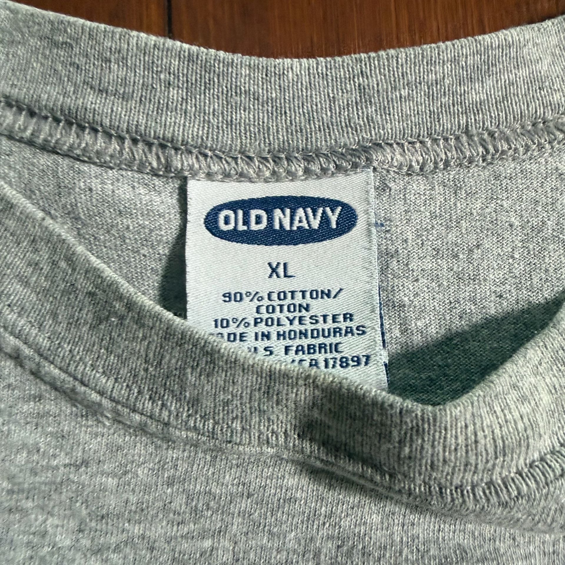 Old Navy 2002 American Flag Graphic T-Shirt XL Gray Cotton Blend 3