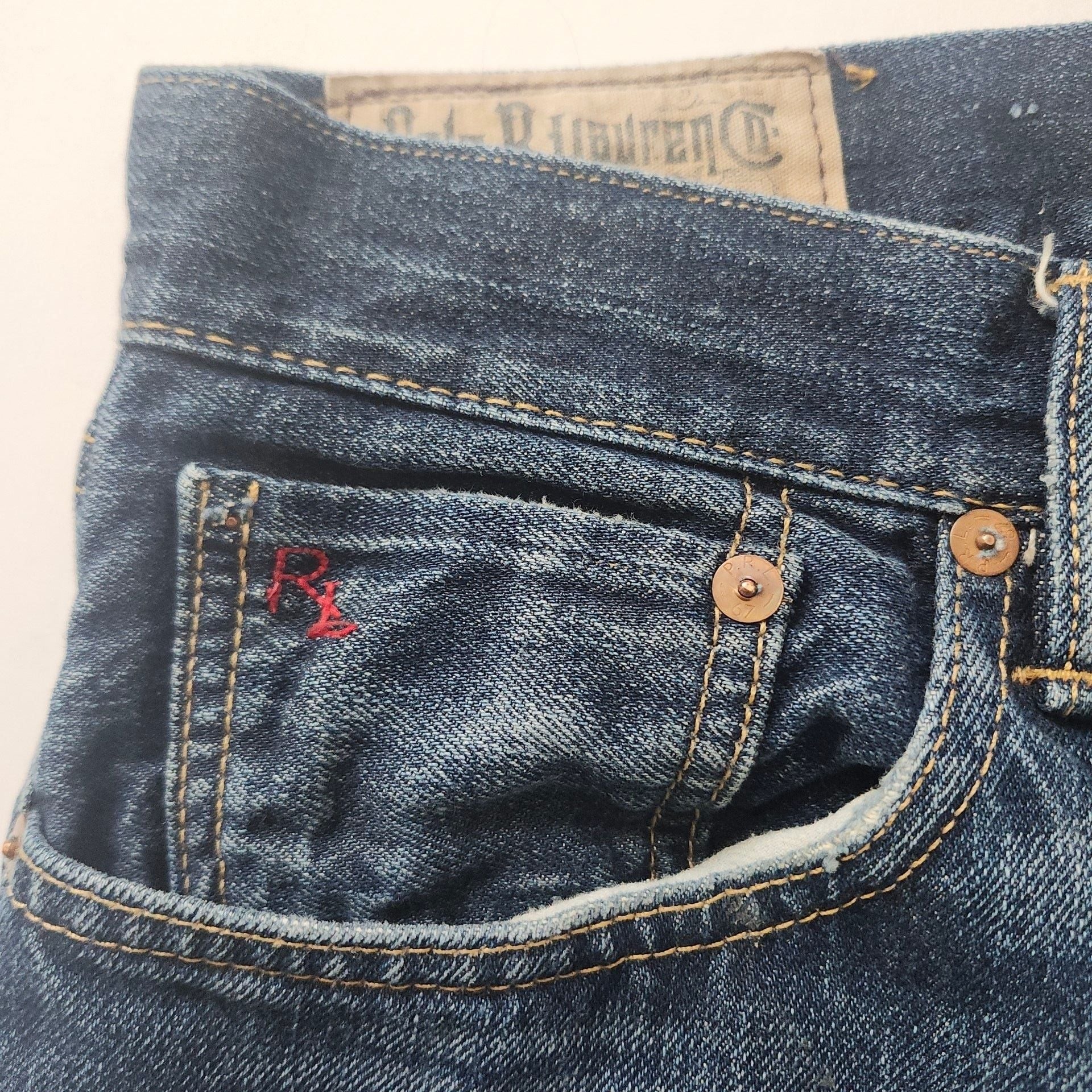 Polo Ralph Lauren Denim Jeans Size 34x30 Blue Cotton Distressed 7
