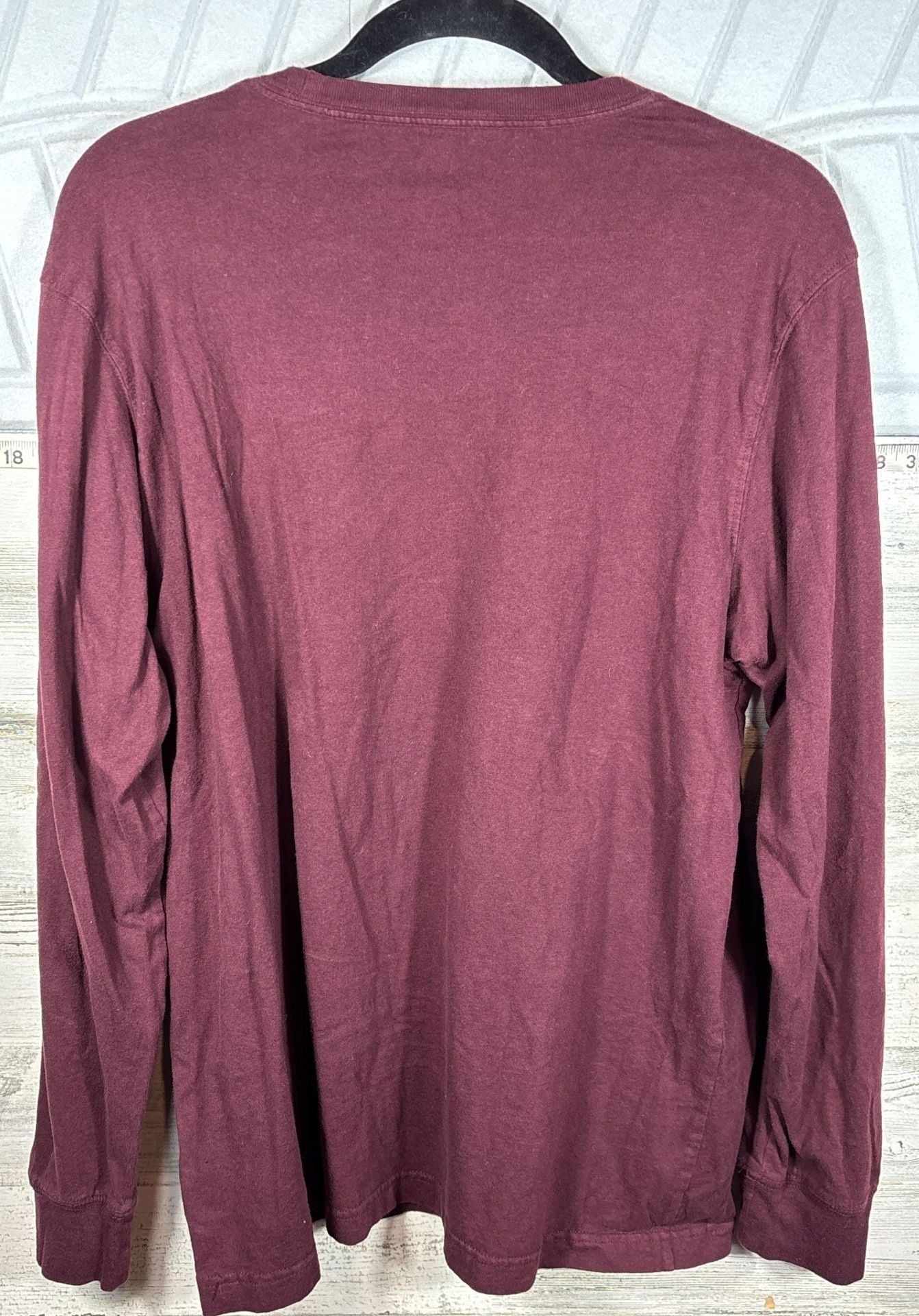 George Long Sleeve Crew Neck T-Shirt Size L Burgundy 5