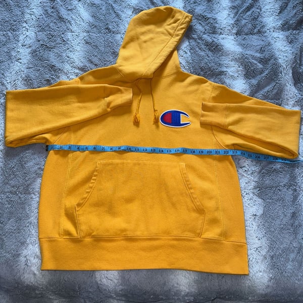 Champion Reverse Weave Big C Logo Yellow Hoodie