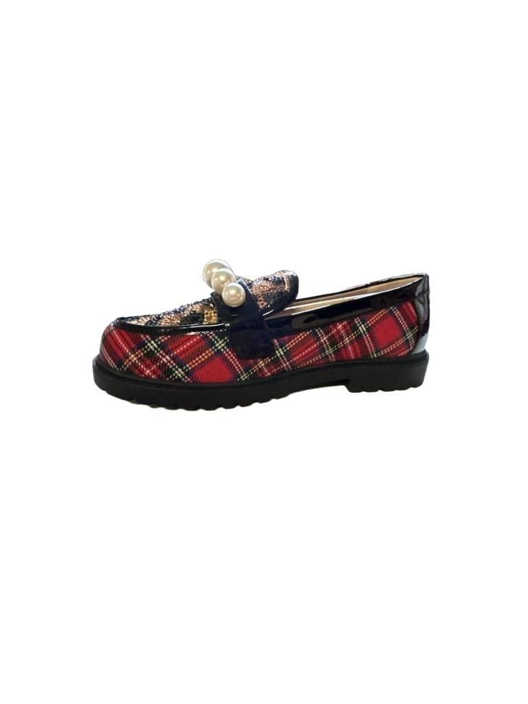 Betsey Johnson Harlo Loafer Size 5 Red Plaid Platform 2