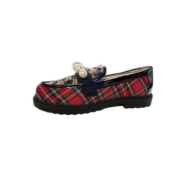 Betsey Johnson Harlo Loafer Size 5 Red Plaid Platform