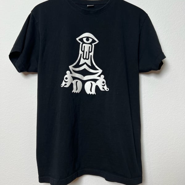 Black Graphic Eye Symbol T-Shirt Size L Streetwear Alternative Art Tee