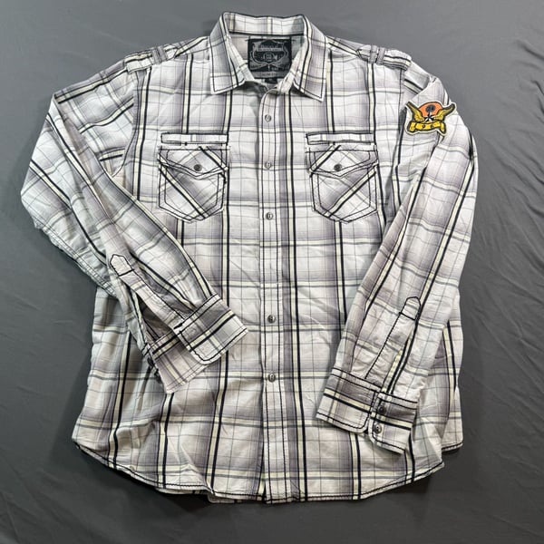 Buckle Black Label No 048 Men’s XL Plaid Western Shirt Embroidered Y2K