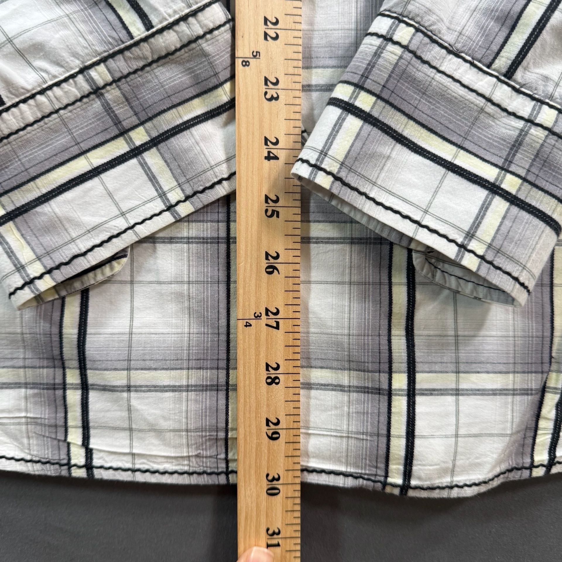 Buckle Black Label No 048 Men’s XL Plaid Western Shirt Embroidered Y2K 8