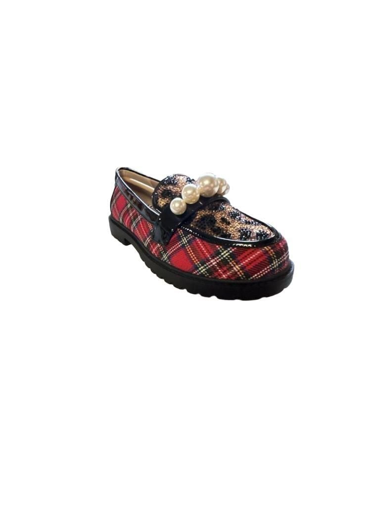 Betsey Johnson Harlo Loafer Size 5 Red Plaid Platform 3