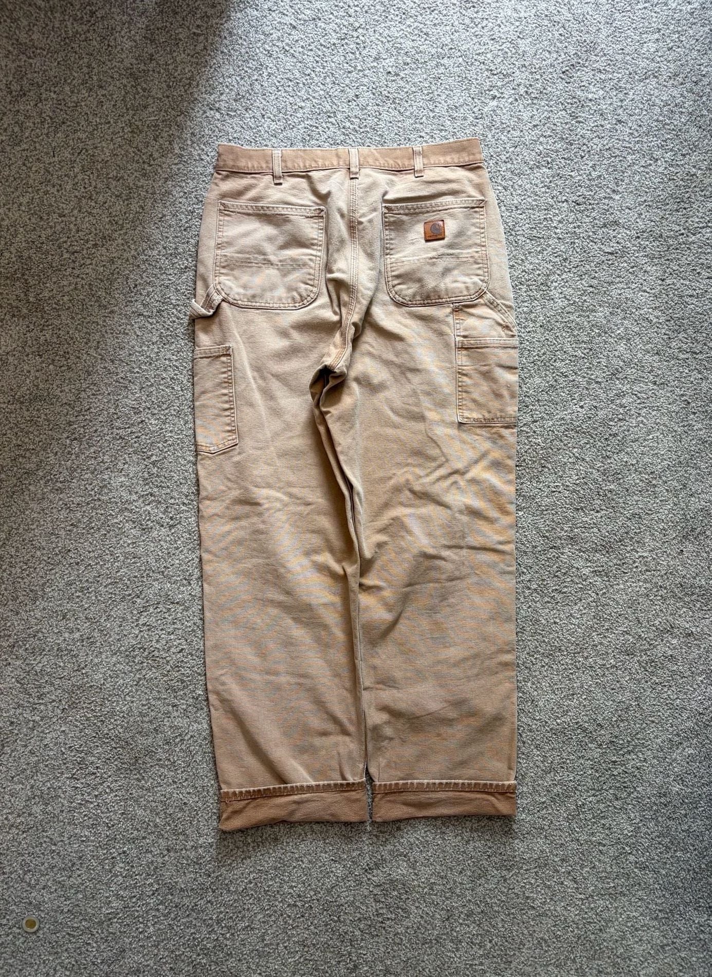 Carhartt Carpenter Pants Tan Canvas Workwear 2