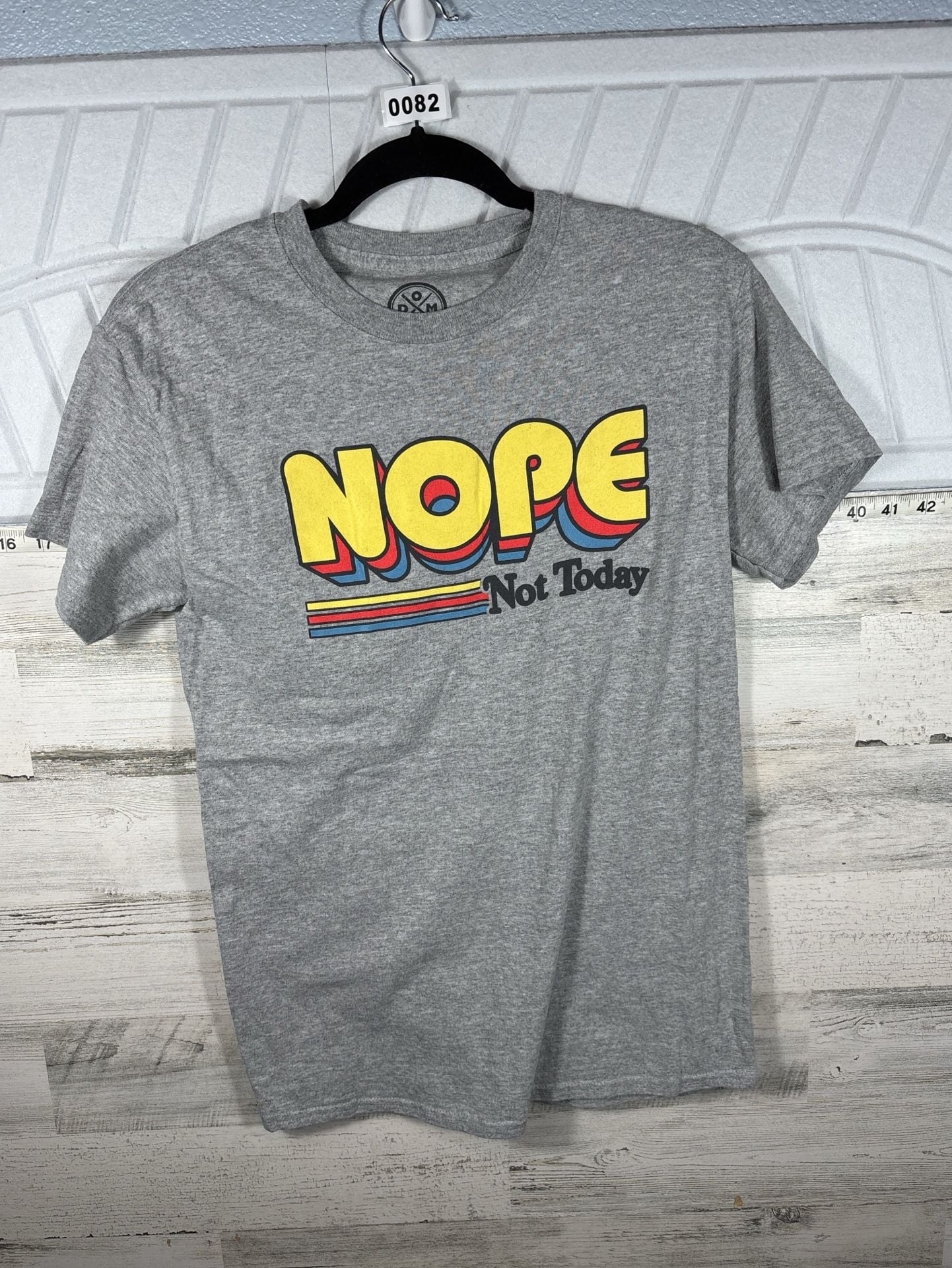 DOM Nope Not Today T-Shirt Size S Gray Graphic Short Sleeve Tee 3