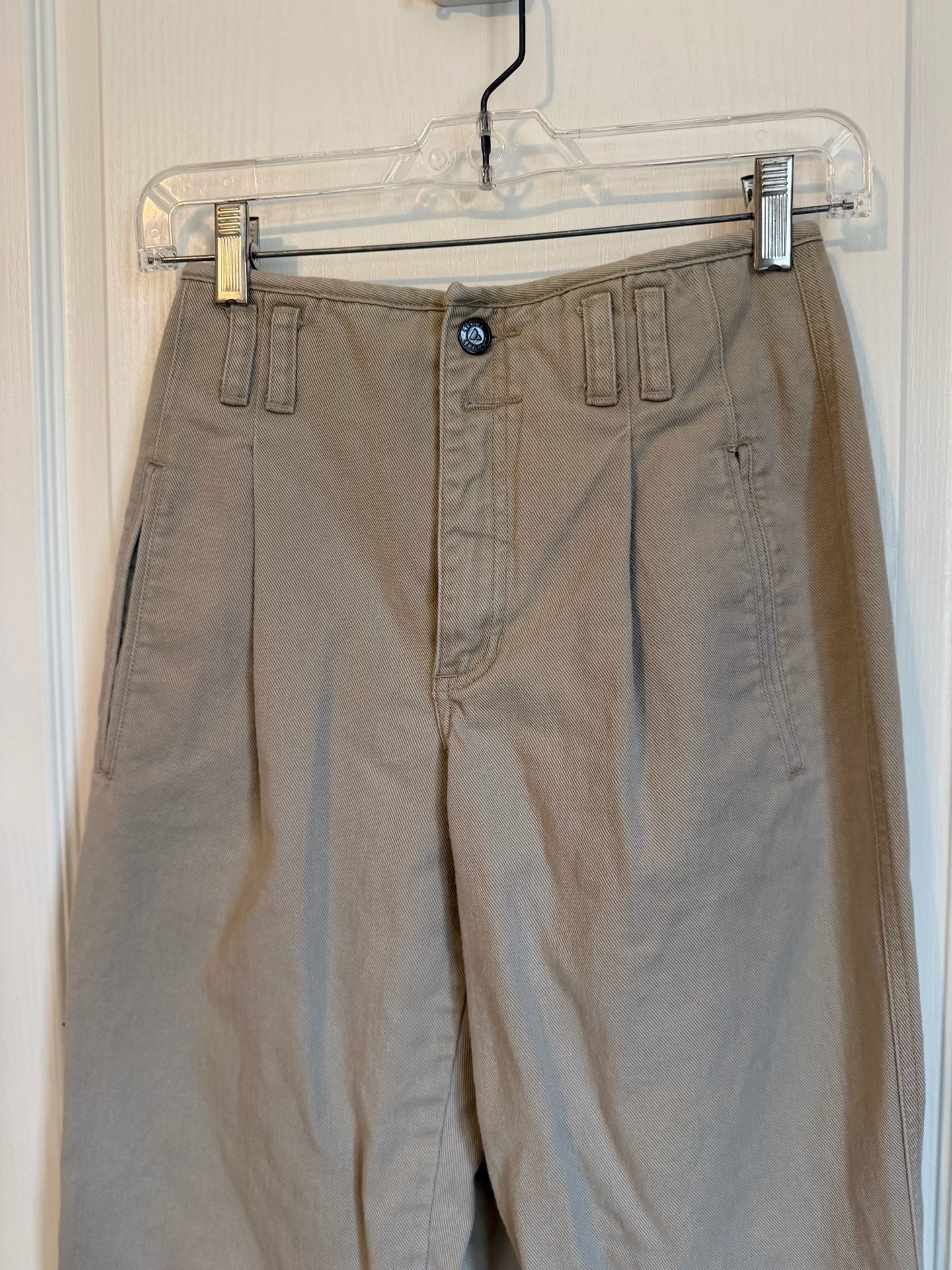 Lizwear Pleated Chino Pants Size 4 Tan High Rise Cotton 3