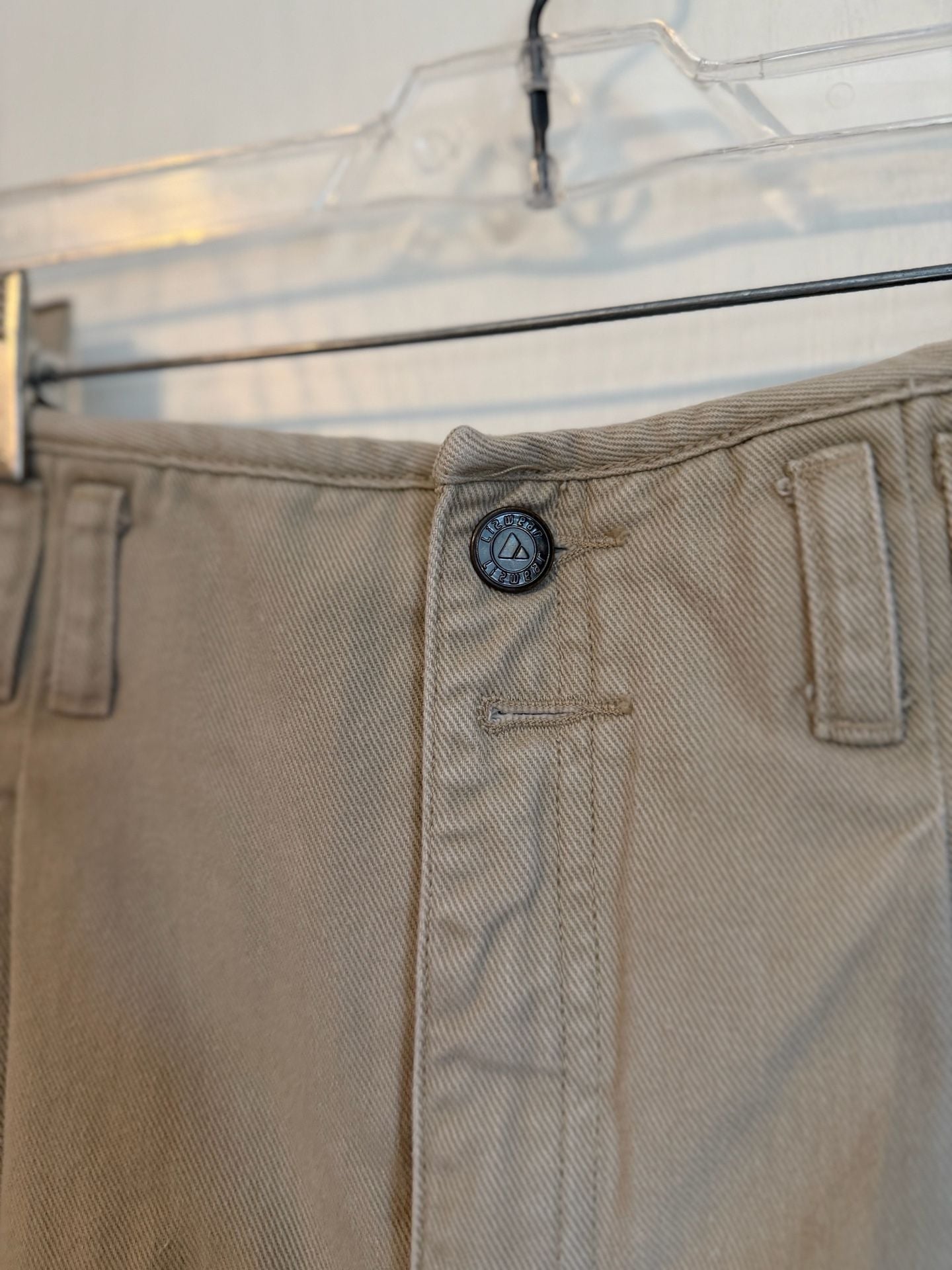 Lizwear Pleated Chino Pants Size 4 Tan High Rise Cotton 4