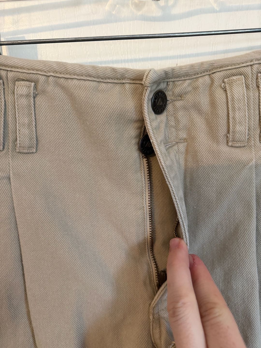 Lizwear Pleated Chino Pants Size 4 Tan High Rise Cotton 5