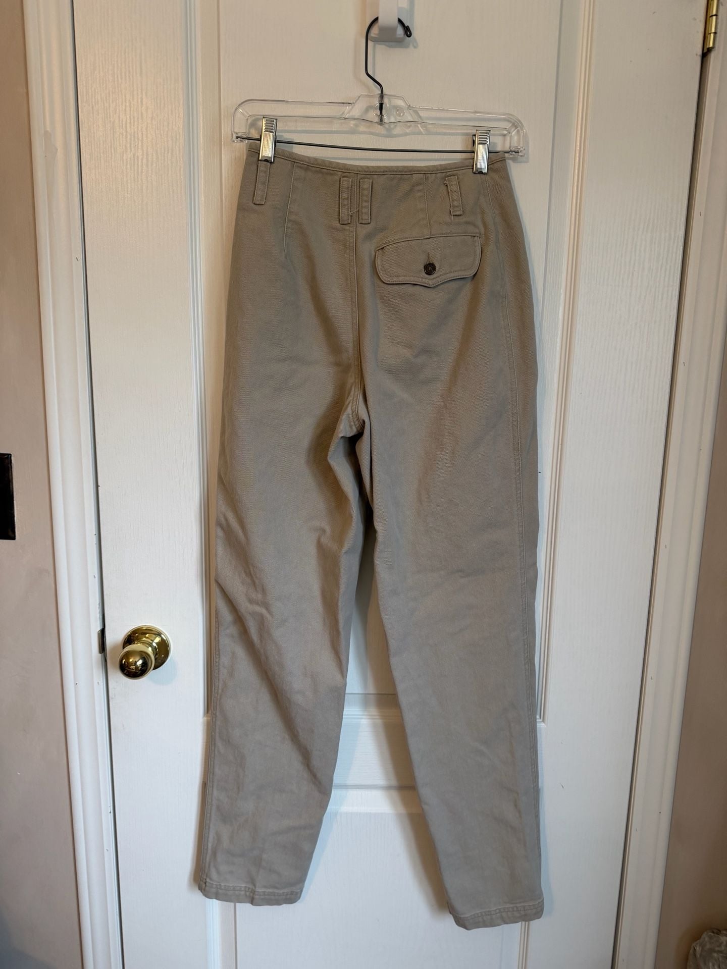 Lizwear Pleated Chino Pants Size 4 Tan High Rise Cotton 6