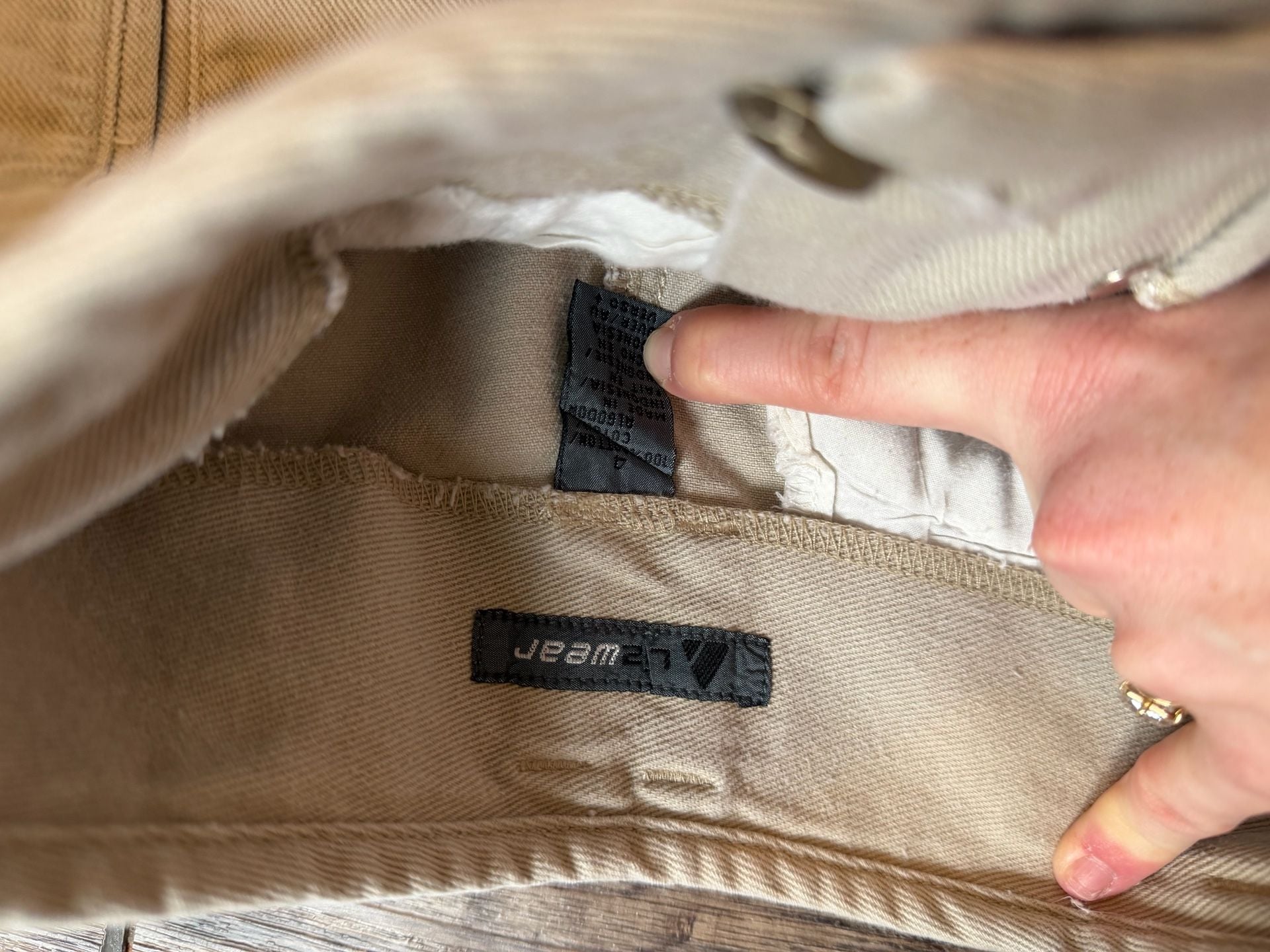 Lizwear Pleated Chino Pants Size 4 Tan High Rise Cotton 7