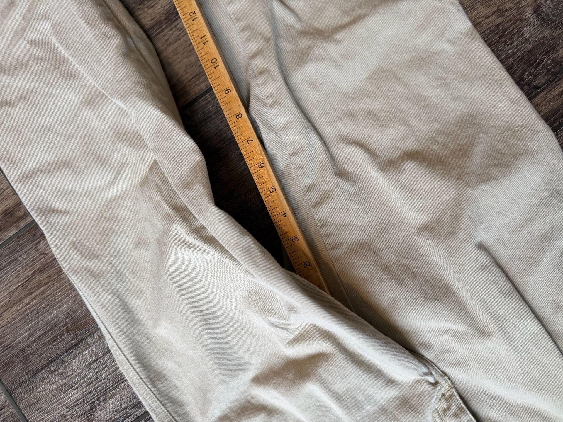 Lizwear Pleated Chino Pants Size 4 Tan High Rise Cotton 9