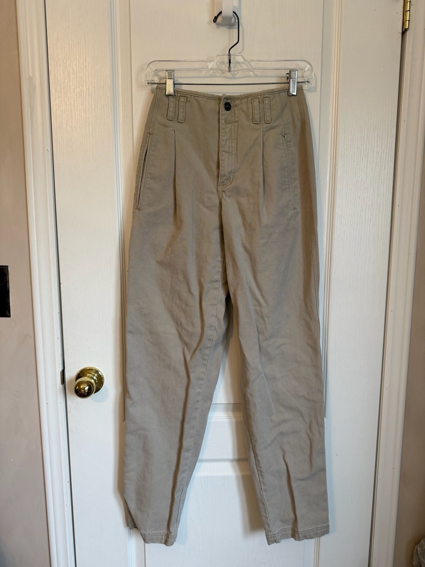 Lizwear Pleated Chino Pants Size 4 Tan High Rise Cotton 11