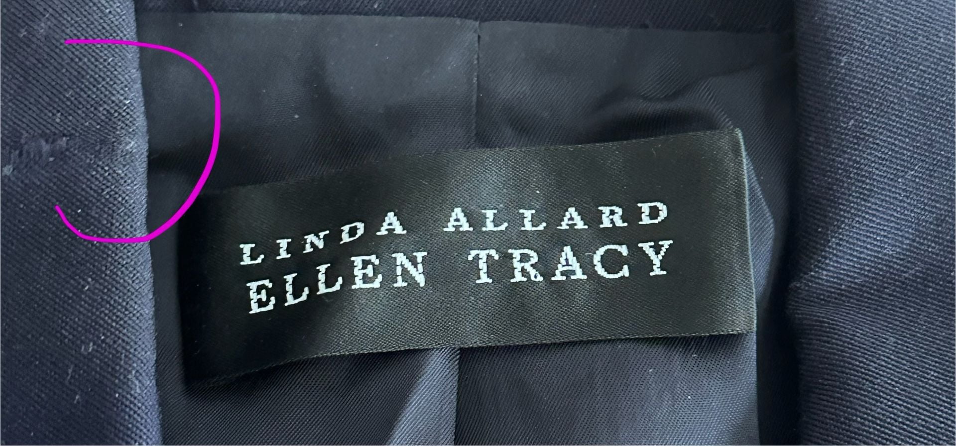Linda Allard Ellen Tracy Blazer Size 8 Navy Wool Crest Patch 5