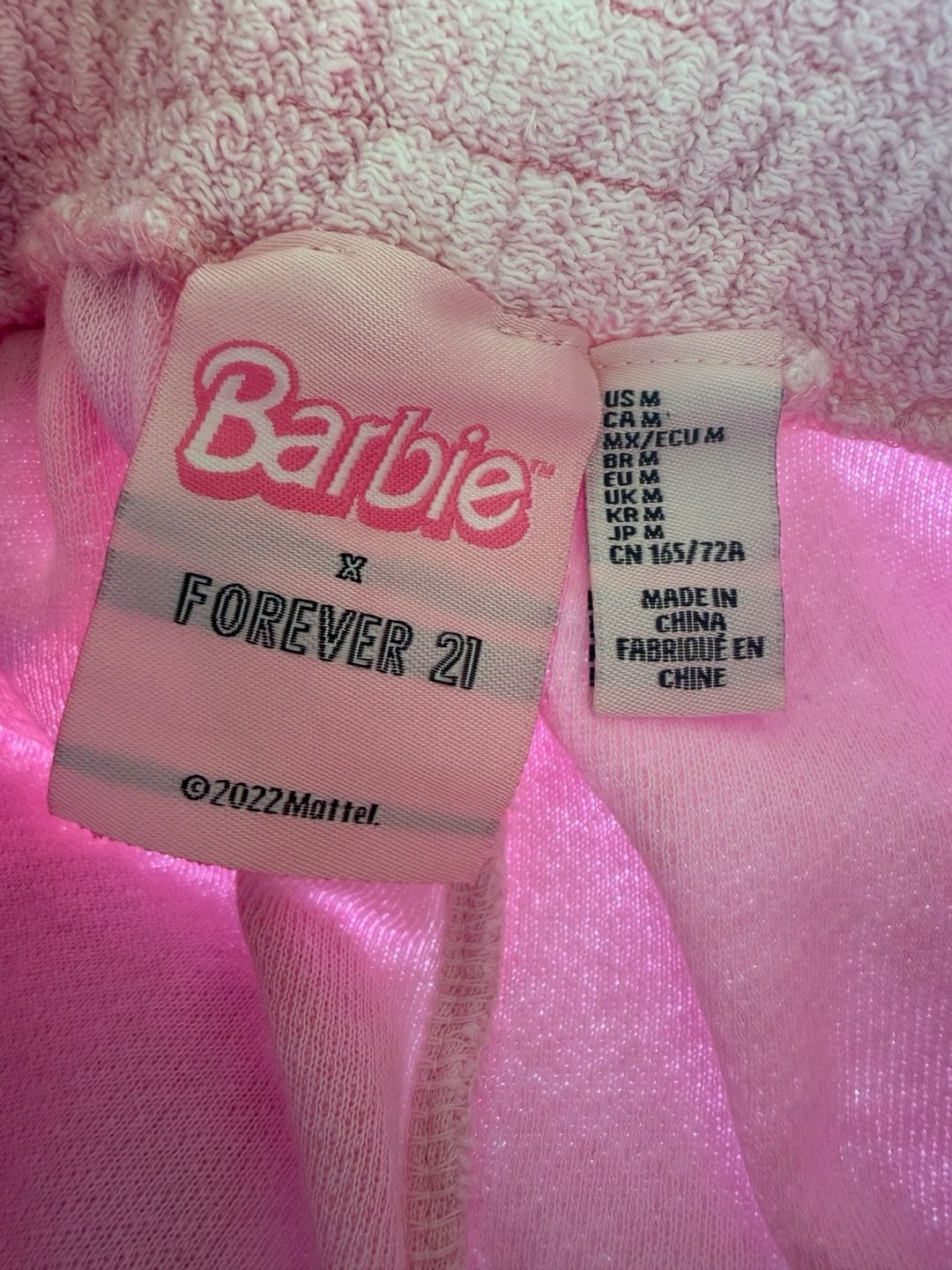 Barbie x Forever 21 Terry Jogger Sweatpants Size M Pink 7