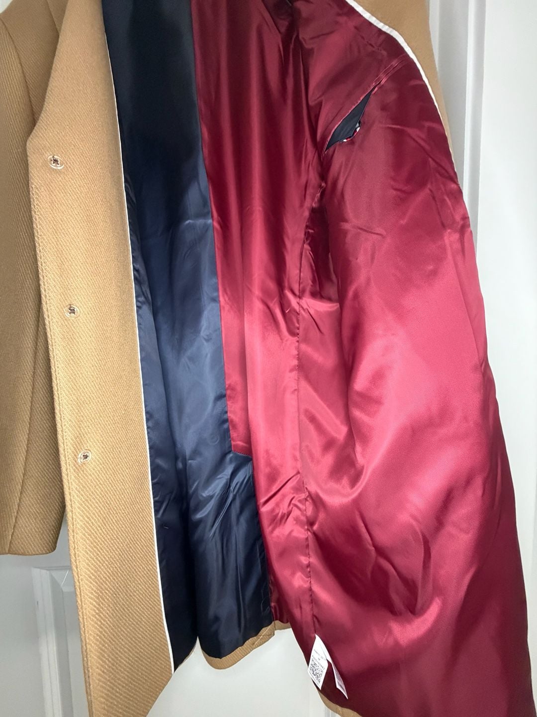Tommy Hilfiger Wool Blend Coat Size M Camel Tan Overcoat 7