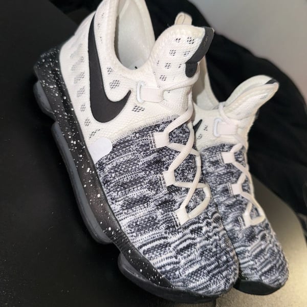 Nike Zoom KD 9 GS Oreo Size 6Y White Black Basketball Shoes