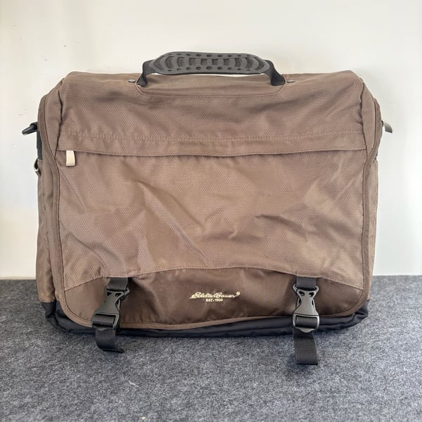 Eddie Bauer Brown Messenger Bag Laptop Computer Case