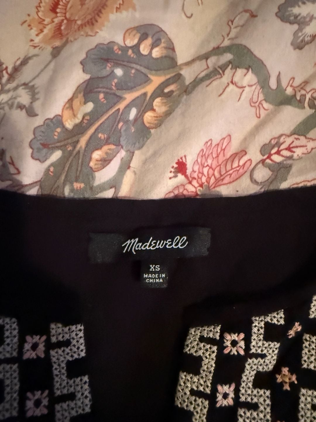 Madewell Cassia Dress Size XS Black Embroidered Ruffle Cotton 5
