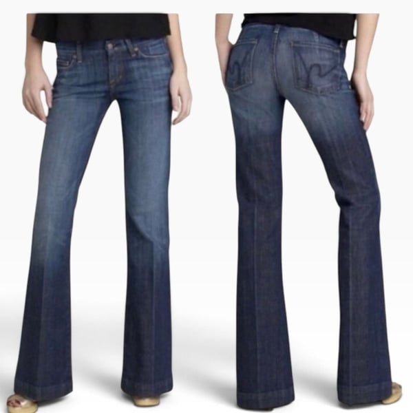 Citizens Of Humanity Ingrid Flare Jeans Blue Denim