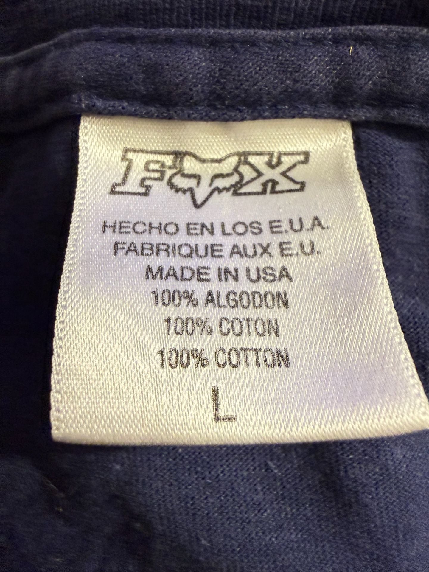 Vintage Fox Shirt Adult Size Large Blue Short Sleeve Men's Graphic Print Y2K 4