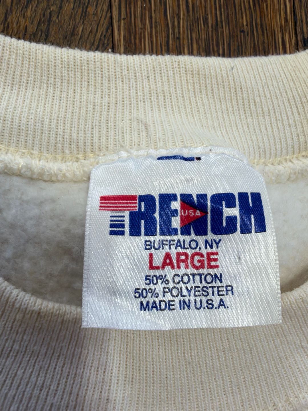 Vintage 1993 Trench Dallas Cowboys Sweatshirt Large White NFL Pullover Crewneck 4