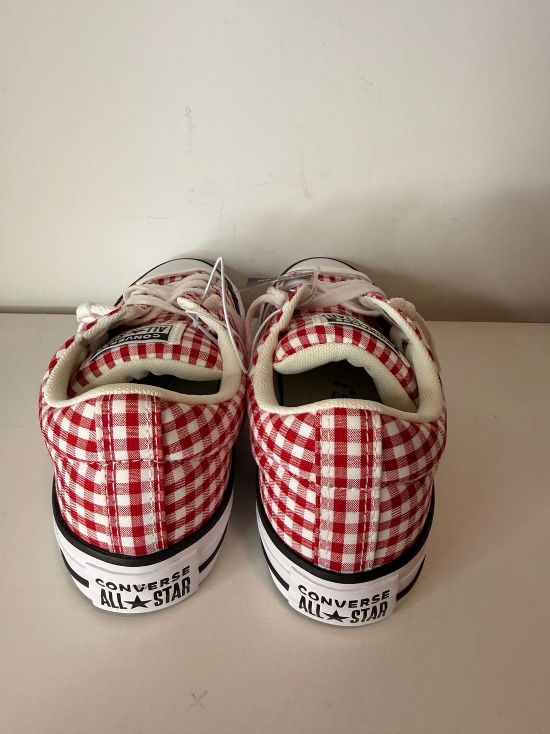 Converse CTAS Street Slip Size 6 Red White Black Gingham Sneakers 5