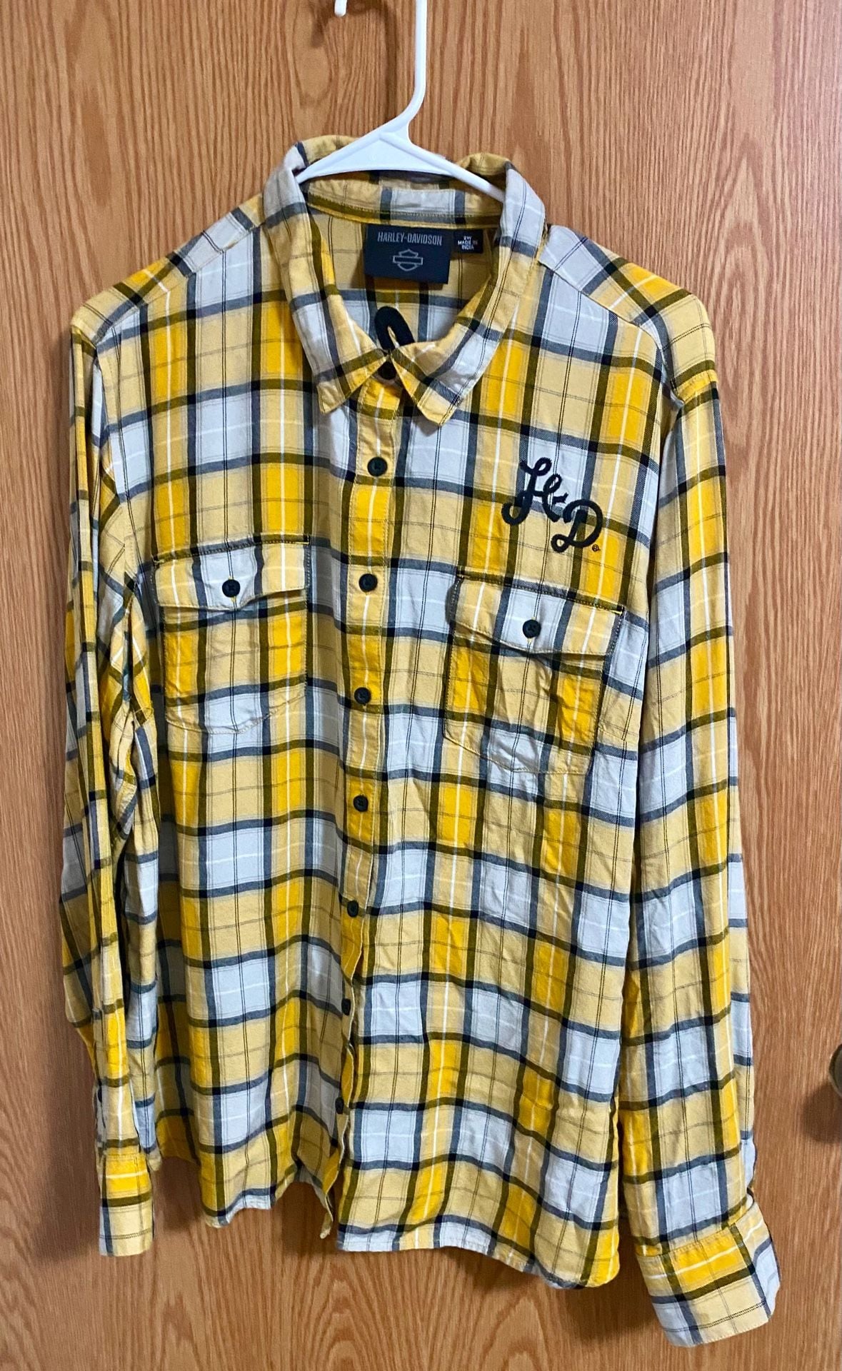 Harley-Davidson Classic Racer Plaid Shirt Size 2W Yellow 2