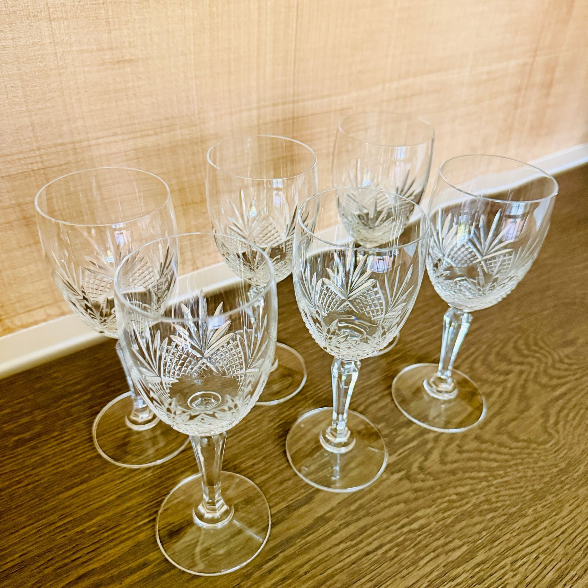 Gorham Crystal Renaissance Wine Glass Set Of 6 Cut Crystal Stemware 1