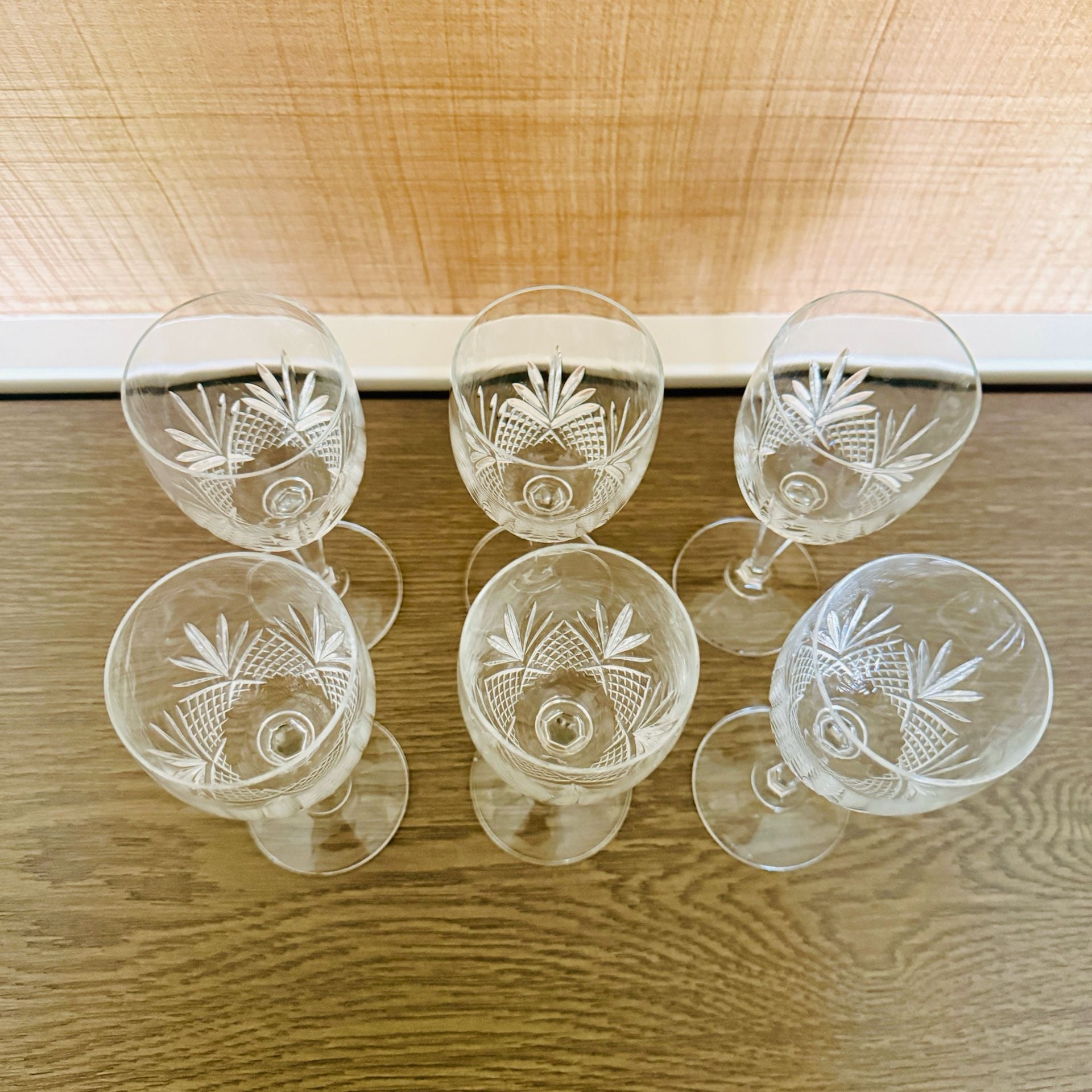 Gorham Crystal Renaissance Wine Glass Set Of 6 Cut Crystal Stemware 3