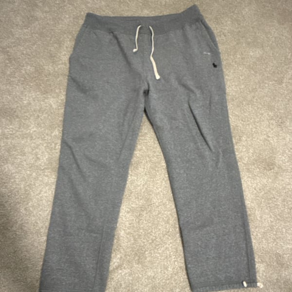 Polo Ralph Lauren Sweatpants Size L Grey Drawstring Fleece