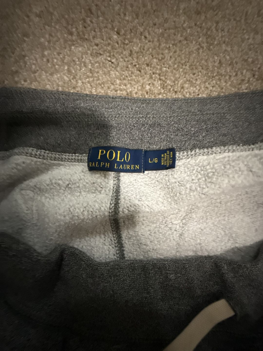 Polo Ralph Lauren Sweatpants Size L Grey Drawstring Fleece 3