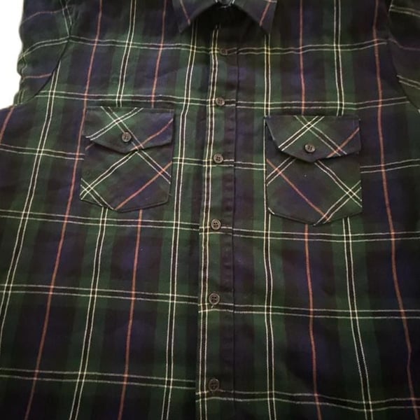 Van Heusen Winter Weights Plaid Quilted Lined Shirt Jacket Green/Blue