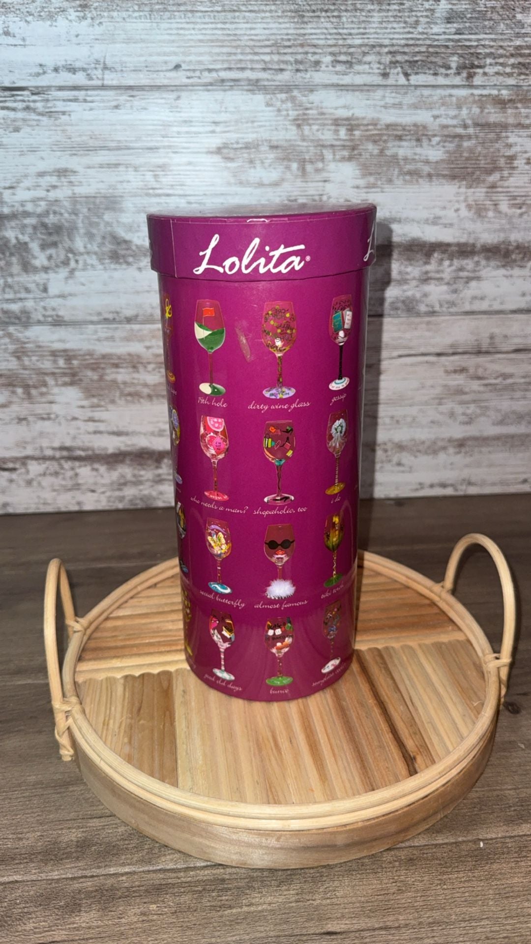 Lolita Love My Wine Masquerade Too Hand Painted Wine Glass 15 oz 2