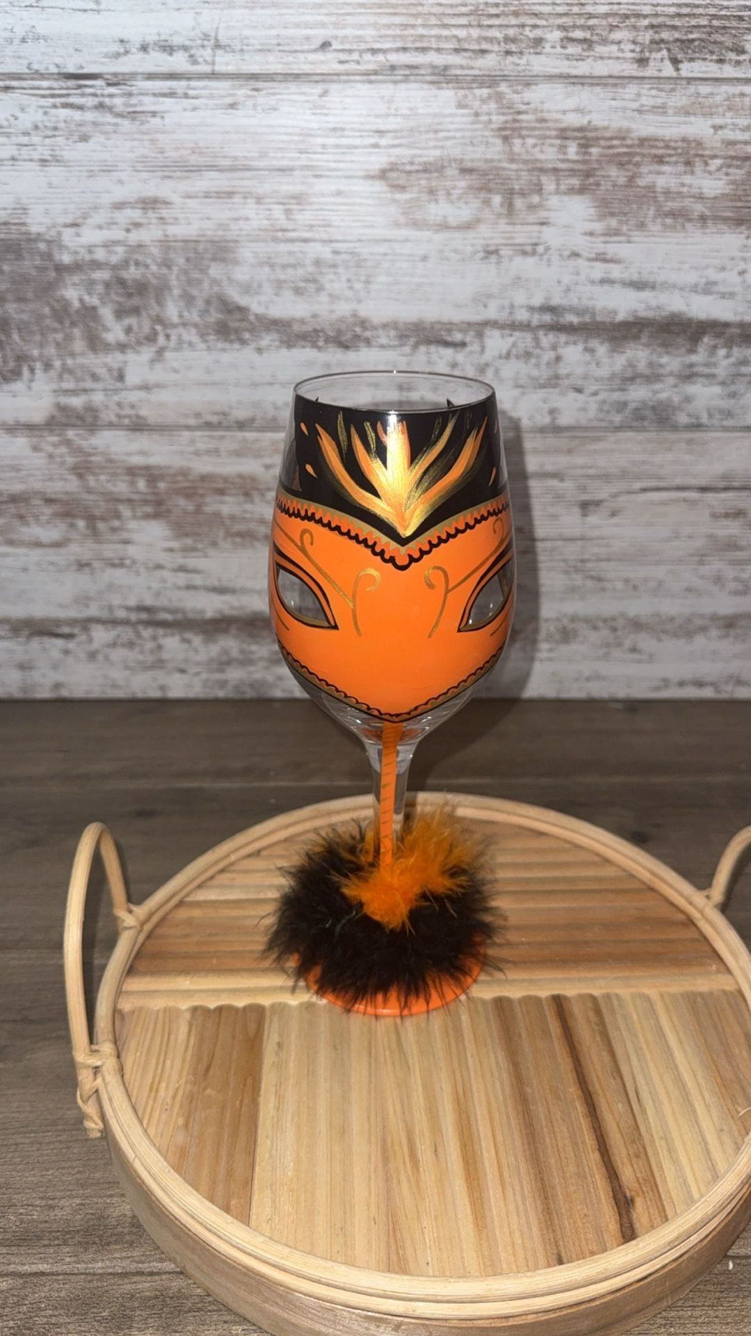 Lolita Love My Wine Masquerade Too Hand Painted Wine Glass 15 oz 4