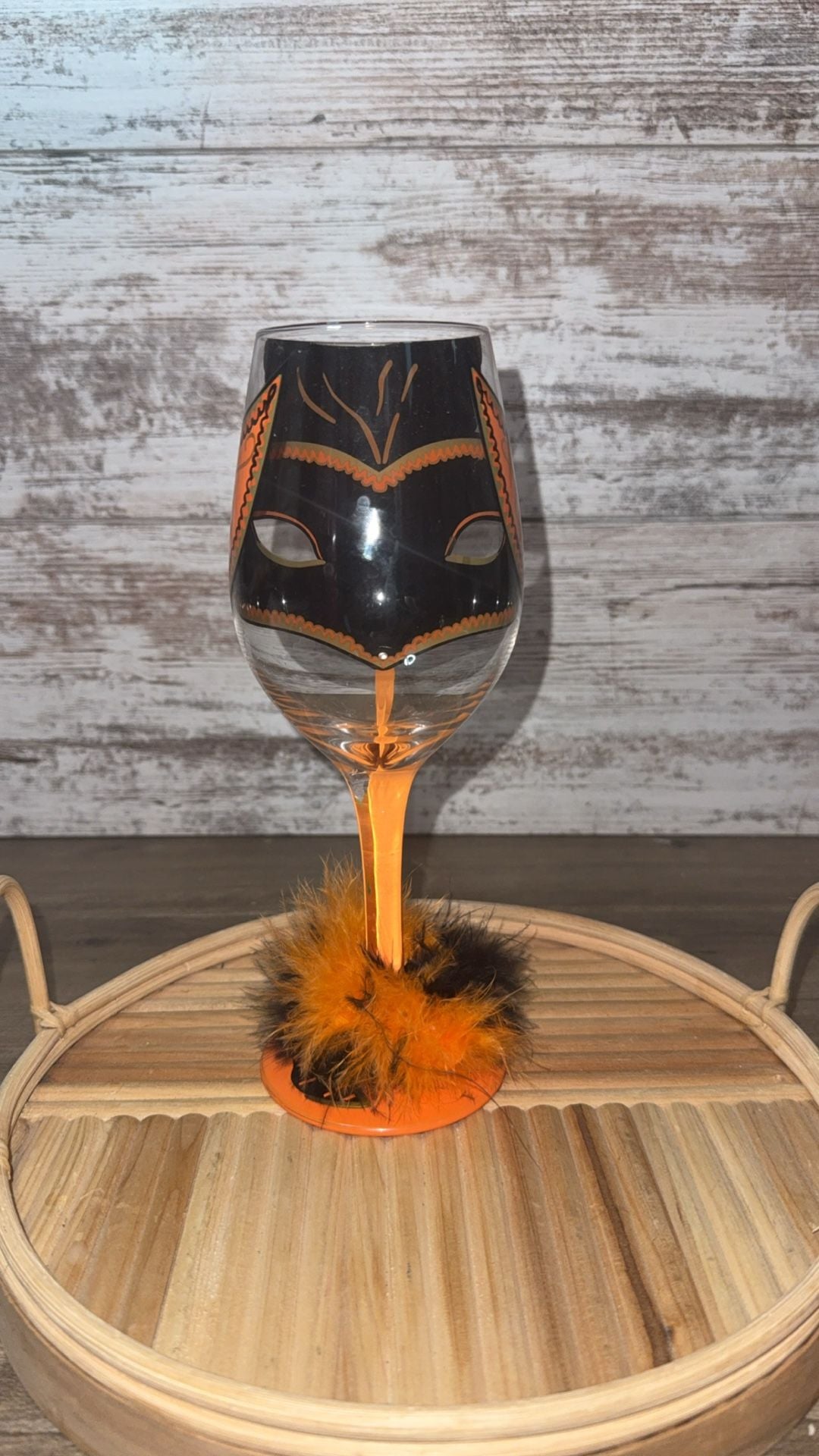 Lolita Love My Wine Masquerade Too Hand Painted Wine Glass 15 oz 5