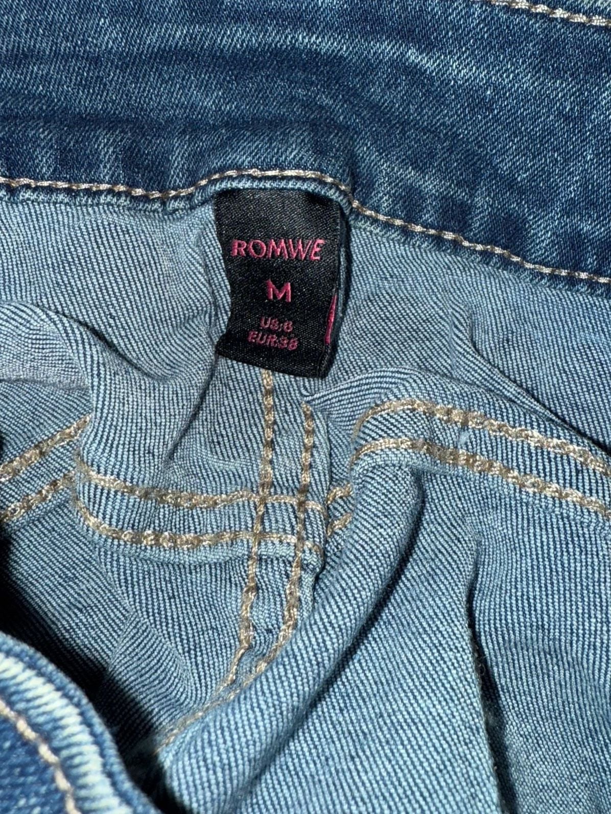 Nick 90s X ROMWE Rugrats Denim Shorts Size M Blue Cartoon Pocket 3