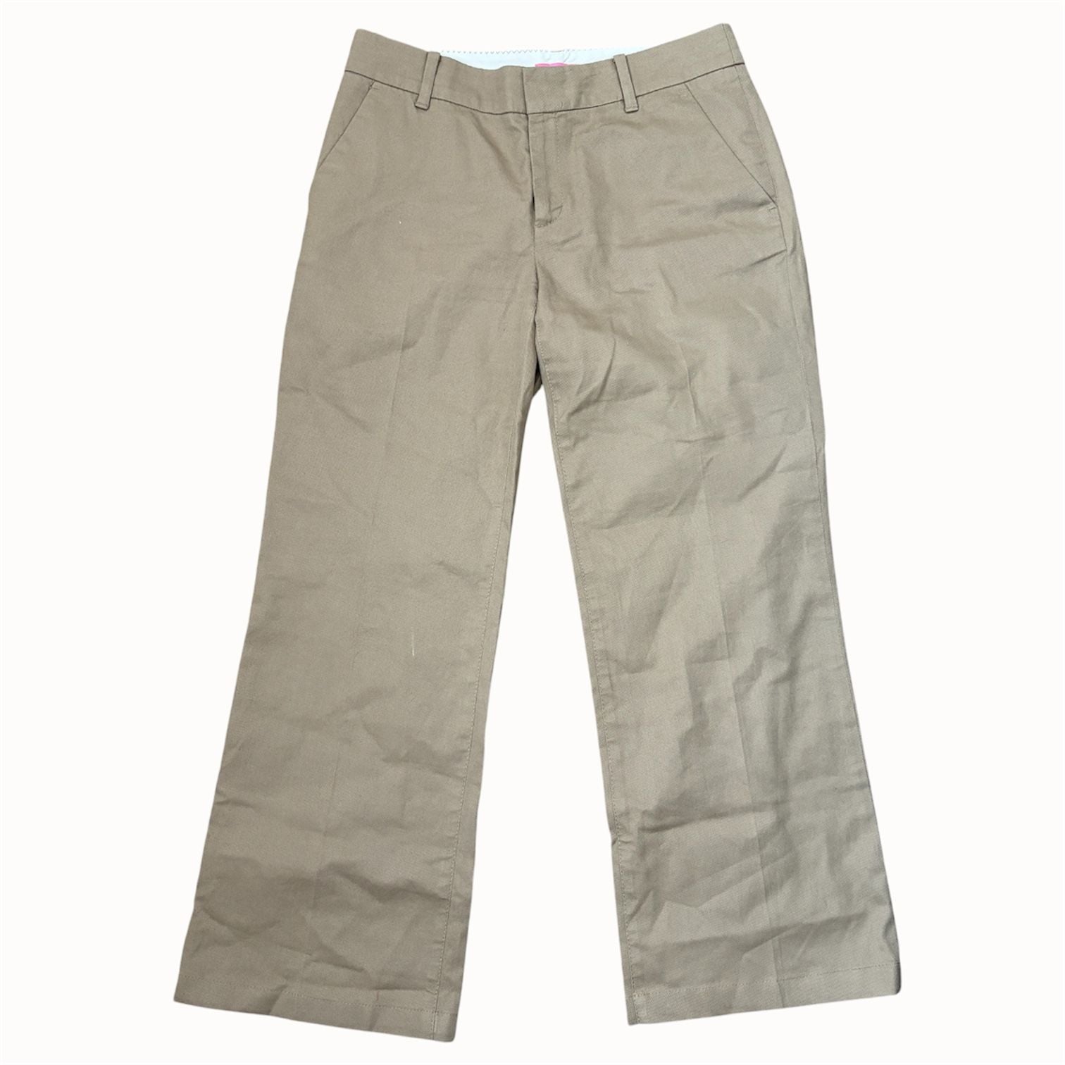 Lilly Pulitzer Main Line Fit Pants Tan Khaki Cropped Preppy Trouser Size 2. 2