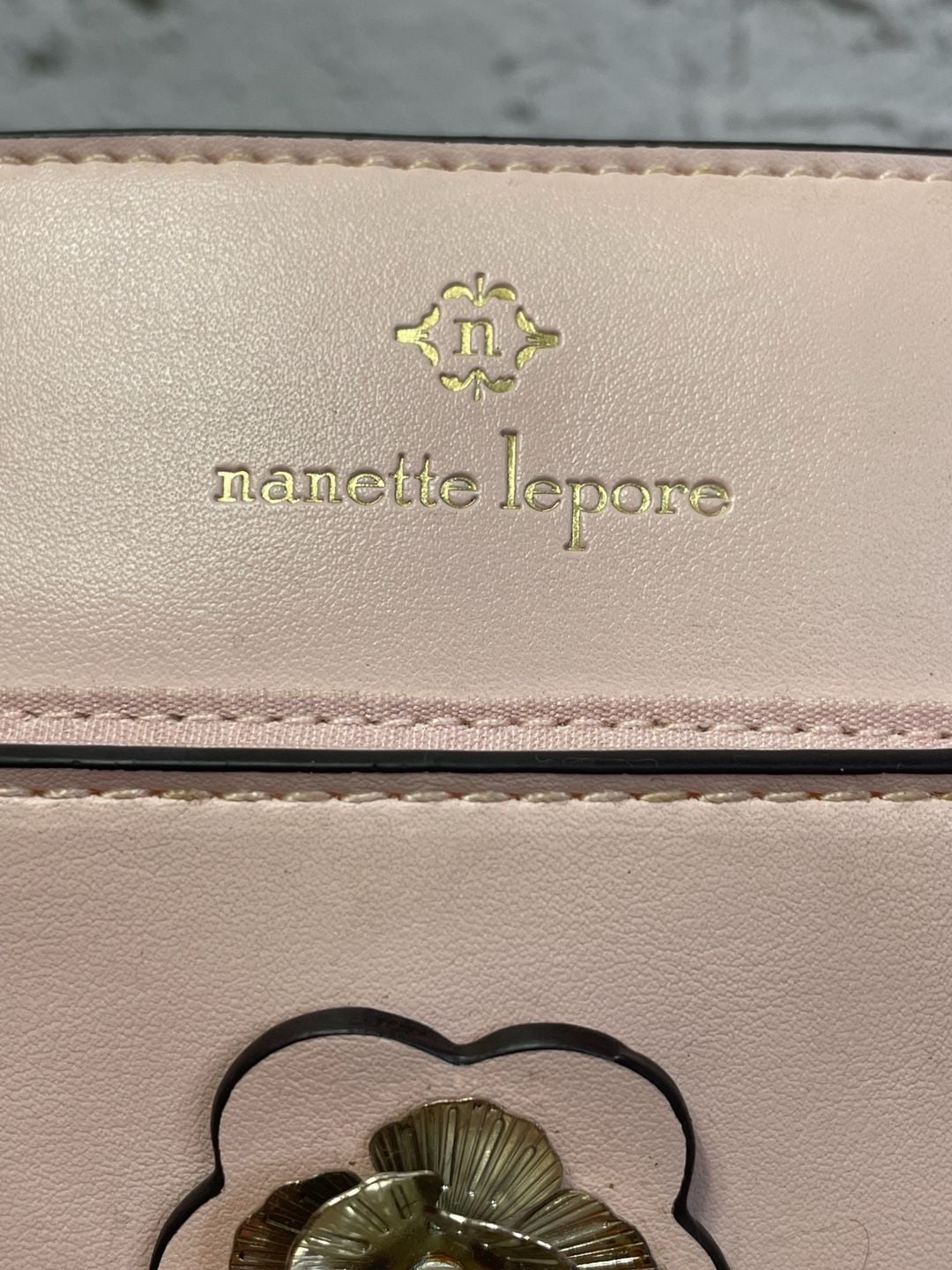 Nanette Lepore Pink Floral Pearl Crossbody Bag 3