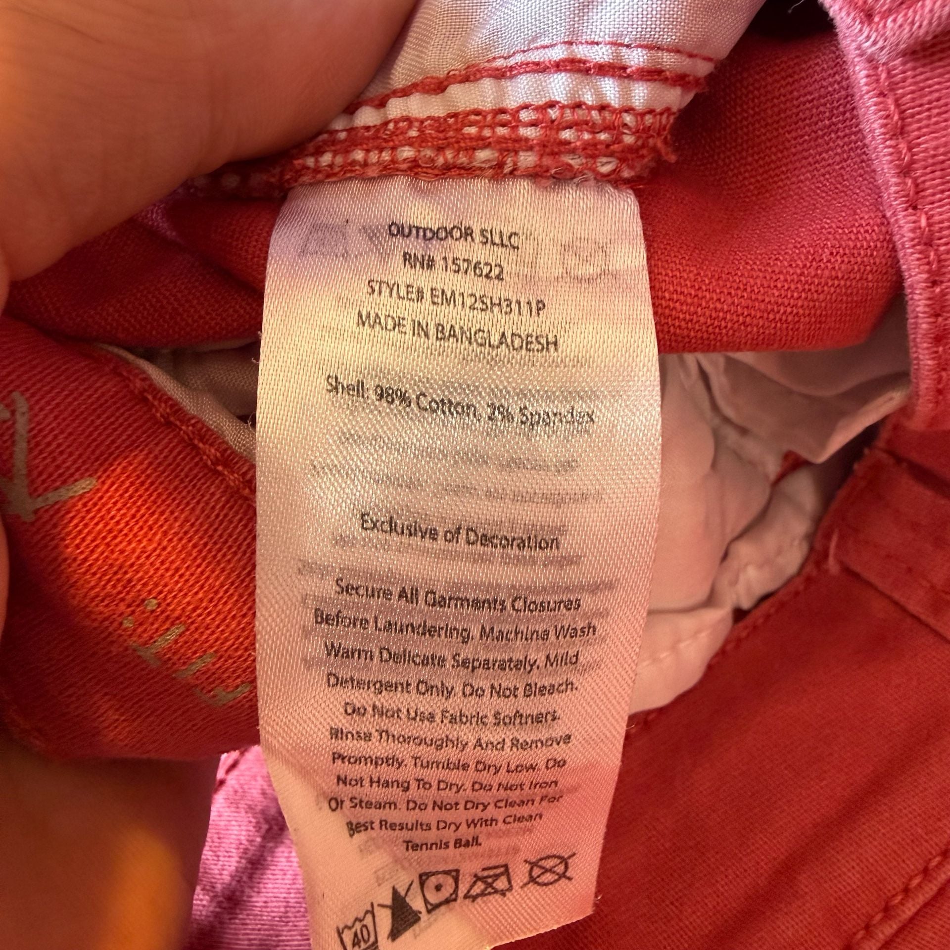 Eddie Bauer Cargo Shorts Men 30 Red Rose Stretch Outdoor Hiking Regular Fit Flap 10