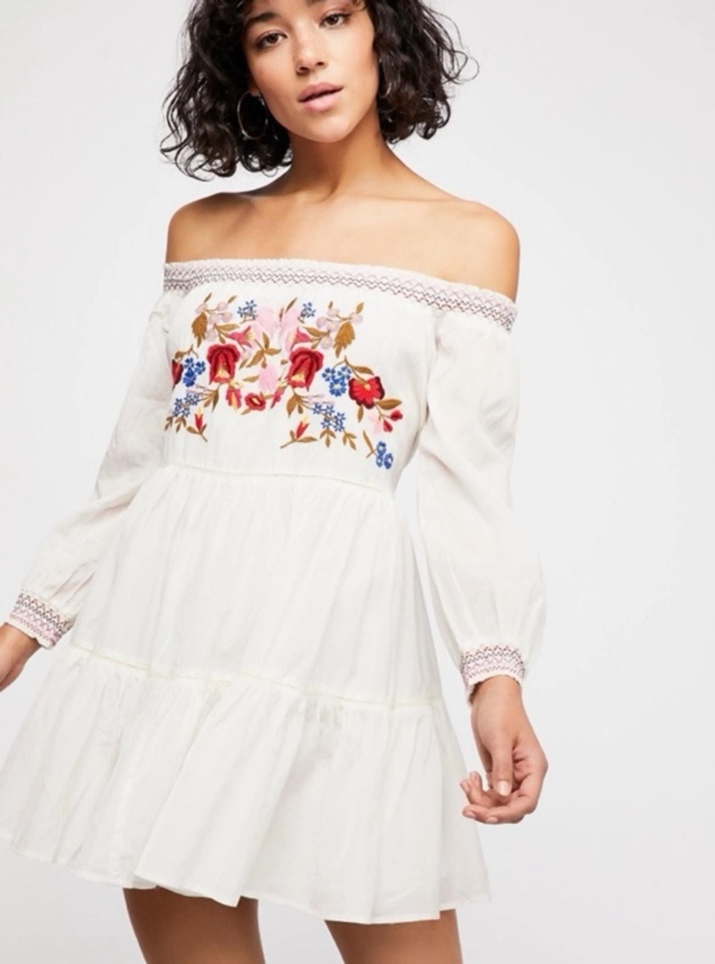 Free People Sun Beams Embroidered Mini Dress Size S 2