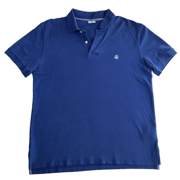 Brooks Brothers 1818 Performance Polo Size L Blue Slim Fit