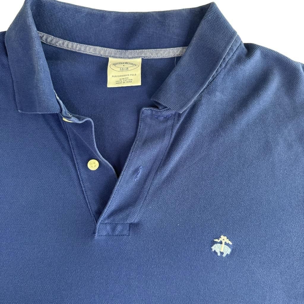 Brooks Brothers 1818 Performance Polo Size L Blue Slim Fit 3