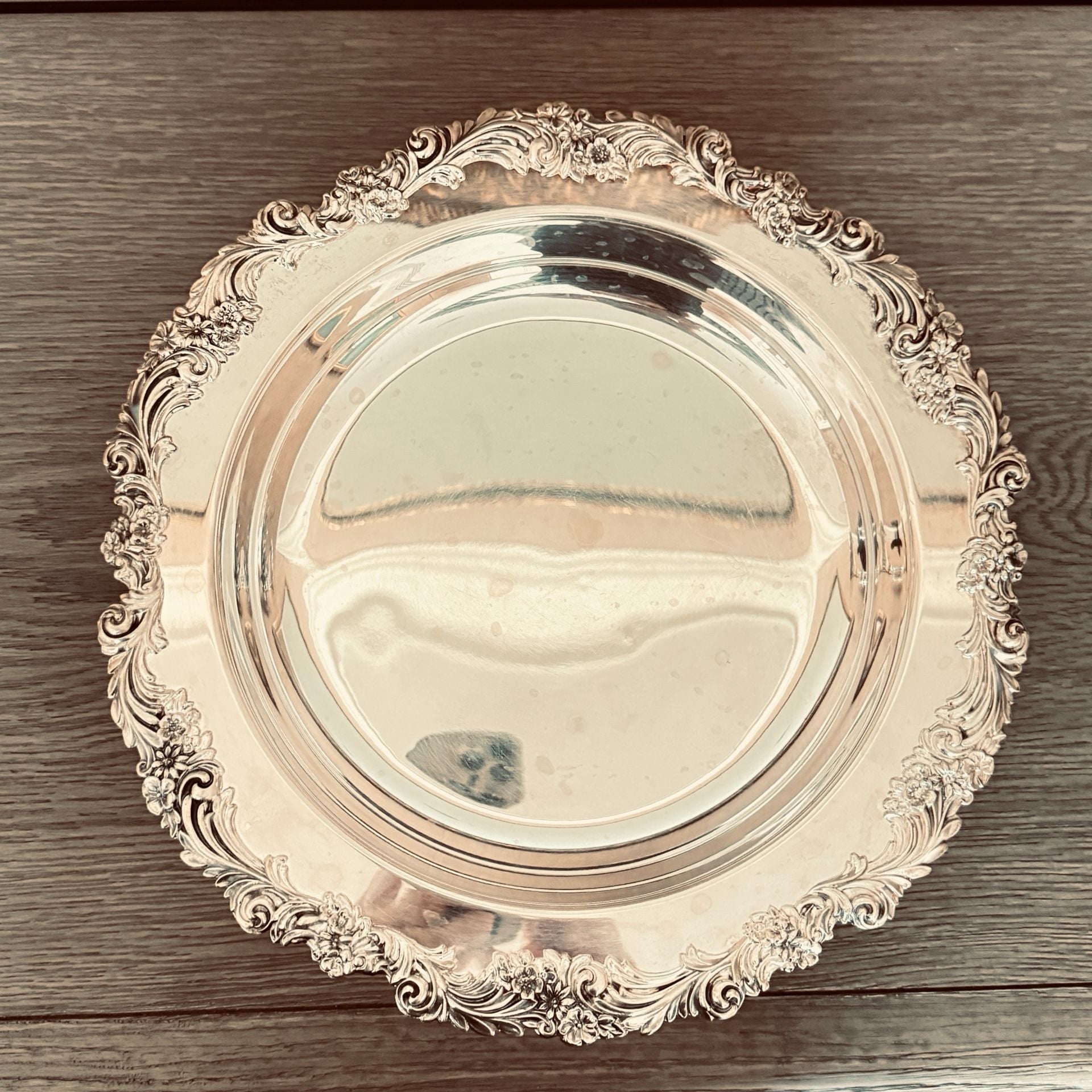 The Sheffield Silver Company Footed Bowl Silver Plated Ornate Floral 2